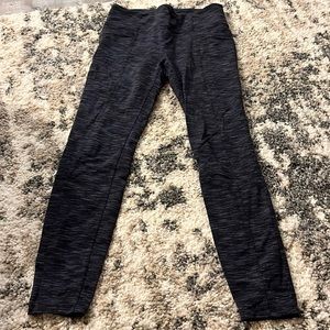 Athleta Grey/Black and White Leggings with Pockets - Size M